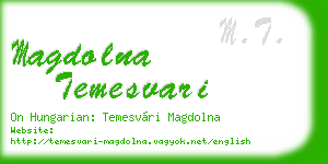 magdolna temesvari business card